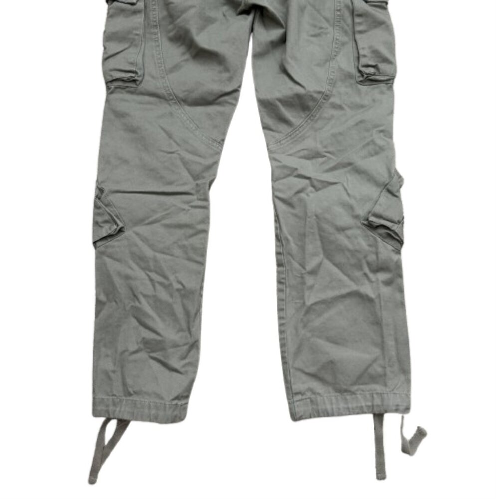 Matchstick Mens Cargo Pants Size 29 Small Workwear Drawstring Pockets Army Green - Picture 6 of 6